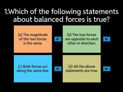 JKC Std VIII  3. Study of Balanced and Unbalanced Forces.