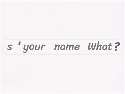 Re-order the words to make questions.
