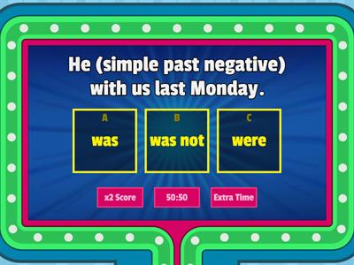 To be Simple Past negative (contraction practice)