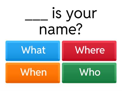 ESL A1 WH Questions Quiz