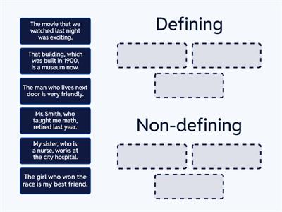 Defining or Non-defining Clauses