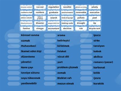 10. Sınıf İngilizce 6. Ünite kelimeleri