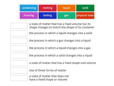 States of Matter Vocabulary