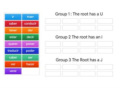 Irregular Verbs Preterite Groups