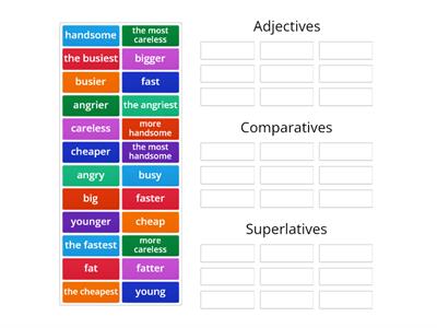 Comparative and superlative adjectives