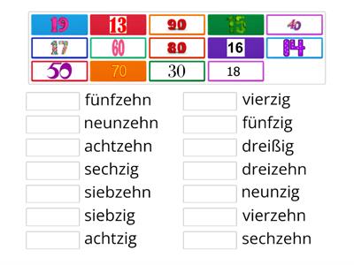 Die Zahlen ( zig oder zehn)