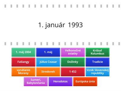 Nájdi zhodu - minulosť a sviatky