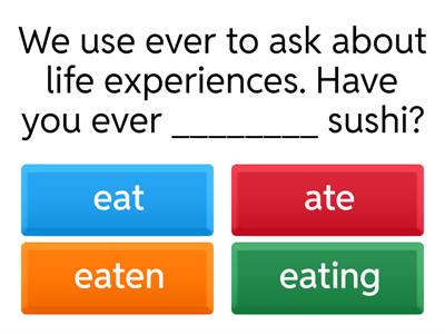 Present Perfect Tense Quiz