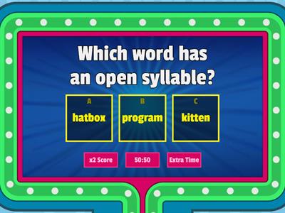 Open and Closed Syllables