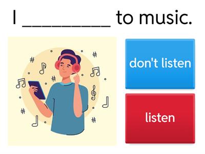 Affirmative and negative sentence practice