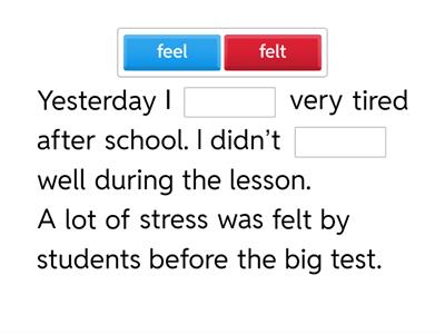Bloggers 1-4 Irregular verbs Part 2 ('feel' to 'lie')