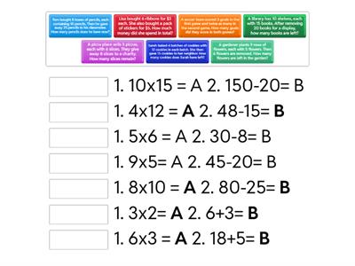 Matching Word Problems (2-Step) 