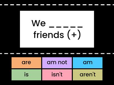 Select the correct form of be 