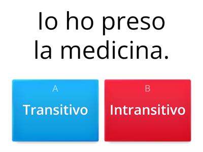 Verbi transitivi e intransitivi