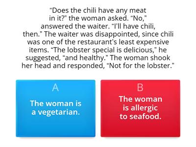 Making Inferences (advanced): Quiz