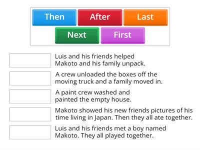 Sequence of Events Practice
