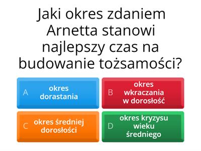 Test - psychologia rozwojowa człowieka dorosłego