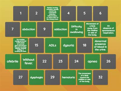Vocabulary matching-Final review