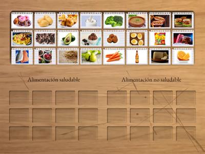 ALIMENTACIÓN SALUDABLE Y NO SALUDABLE