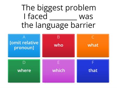 Complete the sentences using a relative pronoun. Omit the relative pronoun where possible
