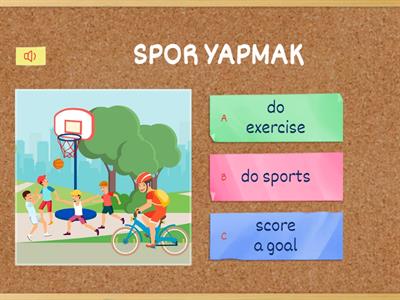 7. SINIF İNGİLİZCE DERSİ 2. ÜNİTE SPORTS - VOCABULARY TEST