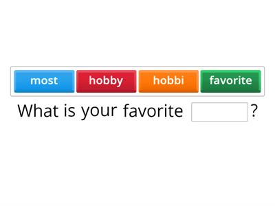 Favorite hobby conversation practice 