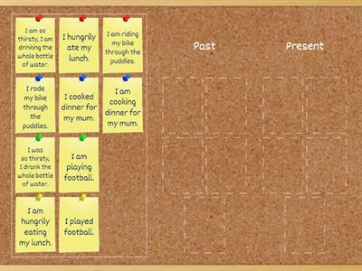 Past and Present Simple Tense sorting sentences 