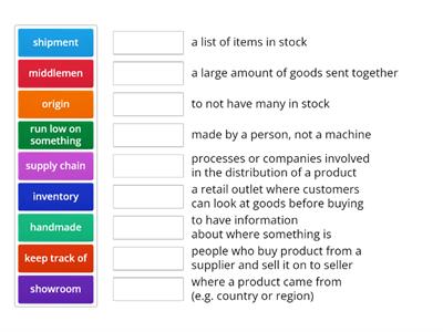 Logistics vocabulary