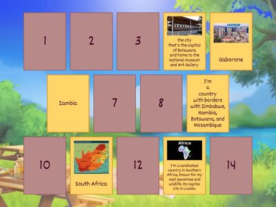 African countries and their cities. 