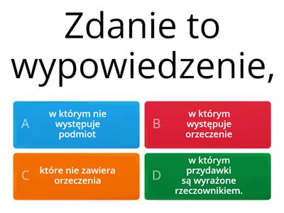 Części zdania dla klasy szóstej