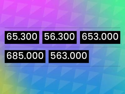 Grandi numeri: ordine crescente