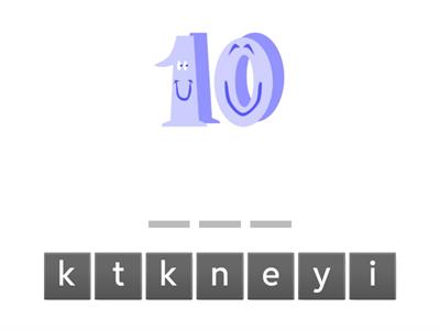 Numbers Anagram Numbers 1-10