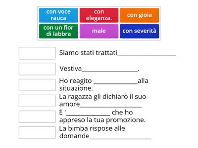 ANALISI LOGICA: COMPL. DI MODO (ABBINA) LE FRASI