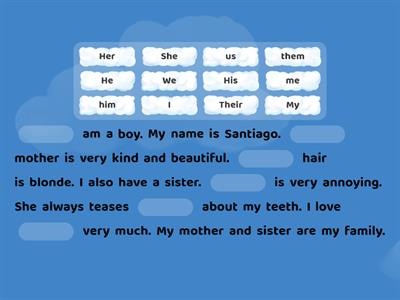Subject pronoun vs object pronoun vs possessive adjective