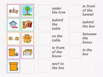 in/on/under/in front of/between/behind/next to