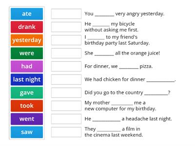  Past Simple Irregular Verbs 