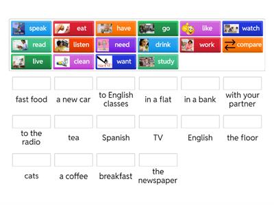 English File Beginner 5B common verb phrases
