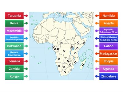 Afryka mapa konturowa poszczególnych państw cz. 2