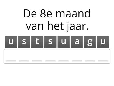 De maanden van het jaar