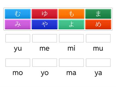 Hiragana ma -mo, ya-yo