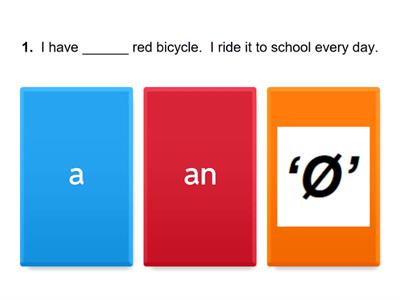 Articles a, an, no article