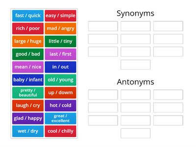 Synonyms and Antonyms