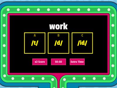 Pronunciation Suffix -ED Past Simple Regular Verbs (2)