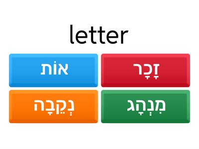 Ch. 14 Quiz Hebrew From Scratch
