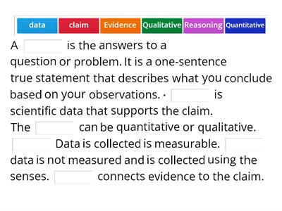 Claim, Evidence & Reasoning