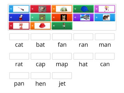  CVC Word/picture match Kindergarten
