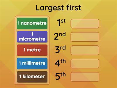 Ordering units, LARGEST first