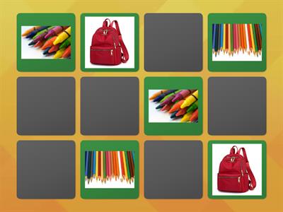 memory game school objects