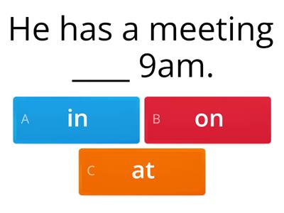 Prepositions of Place and Time