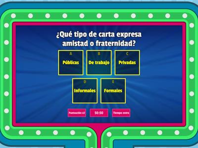 Cuestionario-Tipos de carta